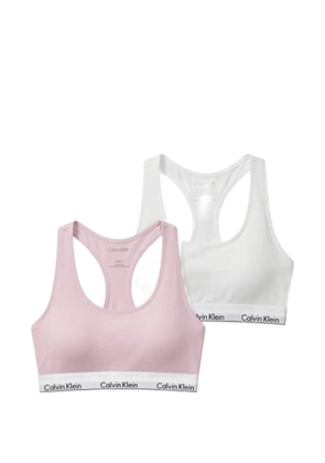 Calvin Klein logo-waistband bra (set of two) - White