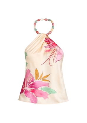 Retrofête Milani floral beaded top - Neutrals