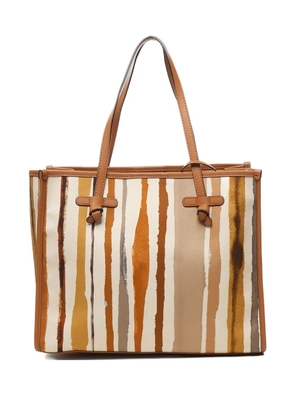 GIANNI CHIARINI Marcella striped-print tote bag - Brown