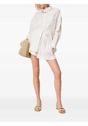 TWINSET elastic-waistband shorts - White