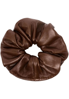 Manokhi leather hair scrunchie - Brown