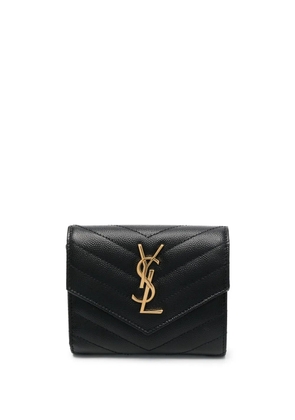 Saint Laurent Monogram compact tri-fold wallet - Black