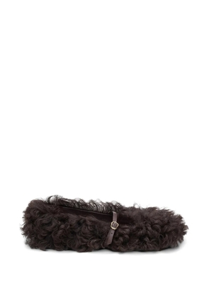 Dorothee Schumacher Furry Fantasy curly-sheepskin ballet flats - Brown