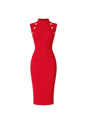 Retrofête Nunzia button knit midi dress - Red