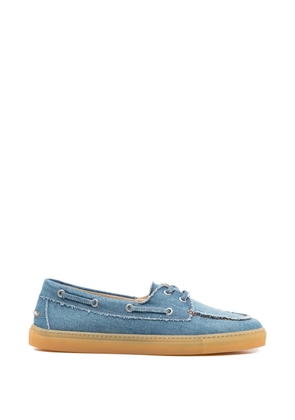Copenhagen frayed lace-up boat shoes - Blue