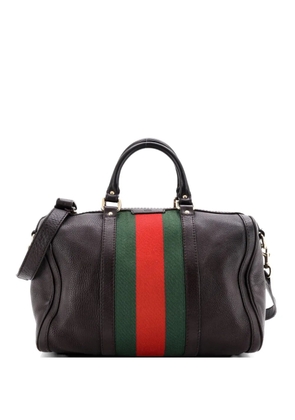 Gucci Pre-Owned Vintage Web Boston Bag Leather Medium satchel - Brown