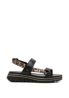 TAMARIS leopard-print strap sandals - Black