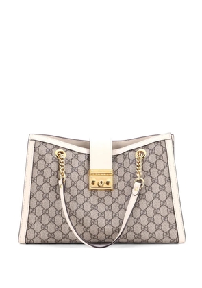 Gucci Pre-Owned Padlock Chain GG Coated Canvas with Leather Medium tote bag - Brown