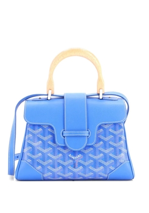 Goyard Pre-Owned Saigon Top Handle Bag Coated Canvas with Leather Mini shoulder bag - Blue