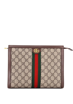 Gucci Pre-Owned Ophidia Pouch GG Coated Canvas Medium clutch bag - Brown
