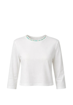 Reformation Lewis beaded-neck T-shirt - White