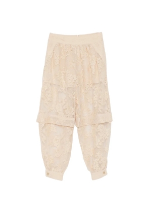 ZIMMERMANN Luna lace floral trousers - Neutrals