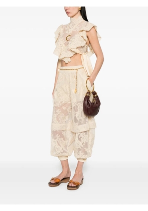 ZIMMERMANN Luna lace floral trousers - Neutrals