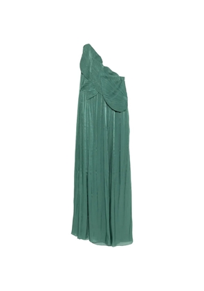 Costarellos one-shoulder pleated dress - Green
