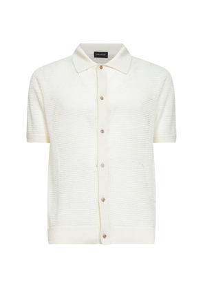 Tagliatore ribbed pointelle knit shirt - White