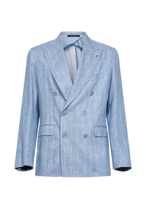 Tagliatore peak lapel striped jacket - Blue