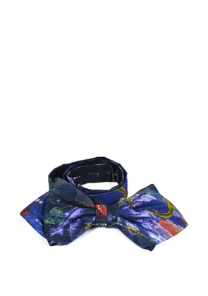 Vintage 1970 printed tie - Blue