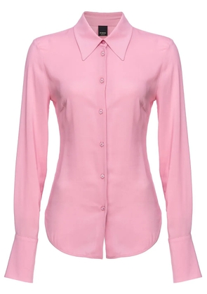 PINKO spread-collar semi-sheer shirt