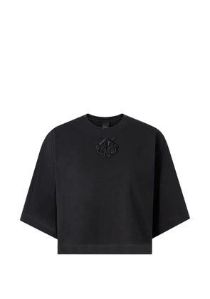 PINKO Love Birds floral-appliqued T-shirt - Black