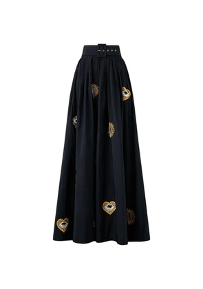 Camilla belted taffeta skirt - Black