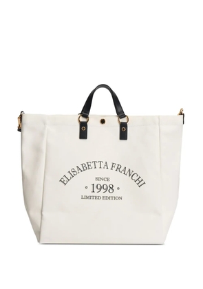 Elisabetta Franchi logo-detail tote bag - Neutrals
