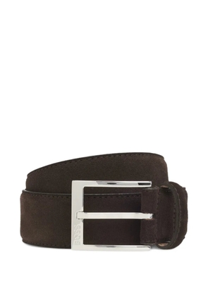 BOSS square-buckle leather belt - Brown