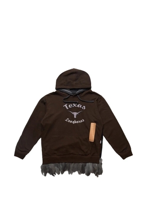 4SDESIGNS Texas Longhorns feather-trim hoodie - Brown