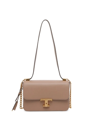 Tod's mini leather flap T cross body bag - Neutrals