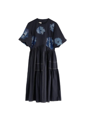 LOVEBIRDS floral-sequin midi dress - Blue