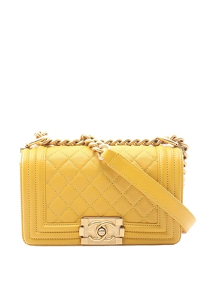 CHANEL Pre-Owned 2019 Small Quilted Lambskin Boy Flap crossbody bag - Brown