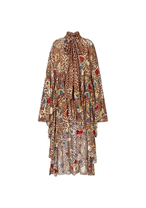 Camilla Nazar NIrvana animal-pattern asymmetric dress - Brown