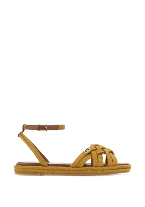 Valentino Garavani Vlogo raffia sandals - Neutrals