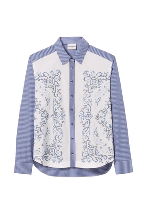 Claudie Pierlot striped embroidered shirt - Blue