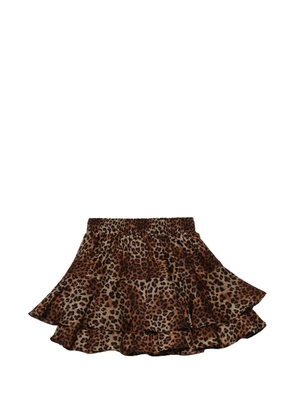 MC2 Saint Barth ruffled leopard-print mini skirt - Neutrals