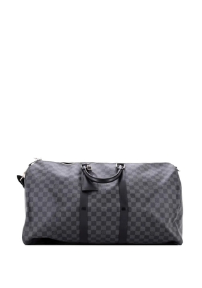 Louis Vuitton Pre-Owned Keepall Bandouliere Bag Damier Graphite 55 travel bag - Black