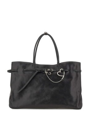 Marge Sherwood XL Grandma Used heart keychain tote bag - Black