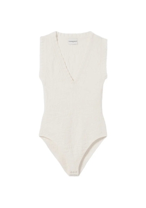 Claudie Pierlot ruffled V-neck top - Neutrals