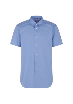 Comme des Garçons Homme front-pocket short-sleeve shirt - Blue