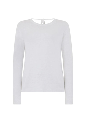 120% Lino crew-neck top - White