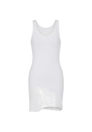 Maison Margiela sheer-panel long cotton top - White