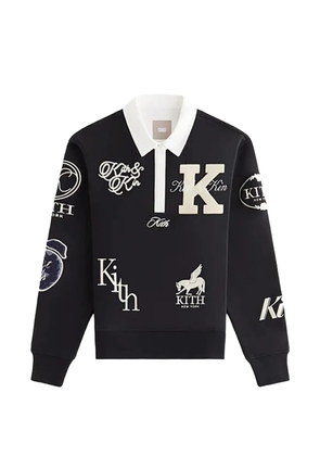 KITH Emery logo-patch long-sleeve polo shirt - Black