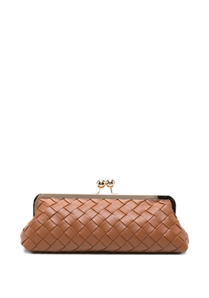 TWINSET woven kiss-lock clutch bag - Brown