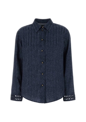 Giorgio Armani crochet trim shirt - Blue