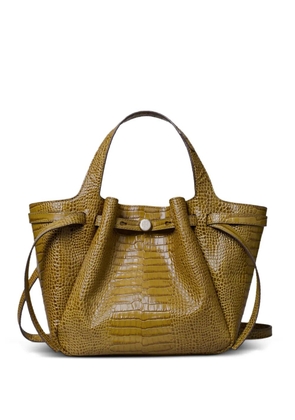 Tory Burch crocodile embossed small tote bag - Green