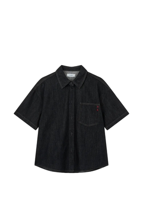 TOMBOY pocket detail denim shirt - Black