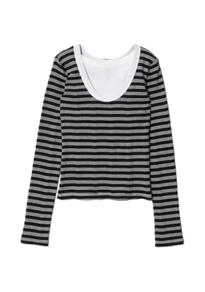 Beautiful People Miller striped double-front T-shirt - Black