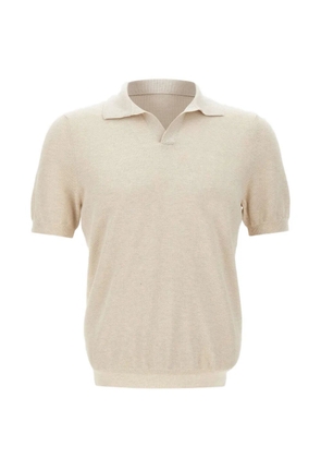 Gran Sasso V-neck polo-collar T-shirt - Neutrals