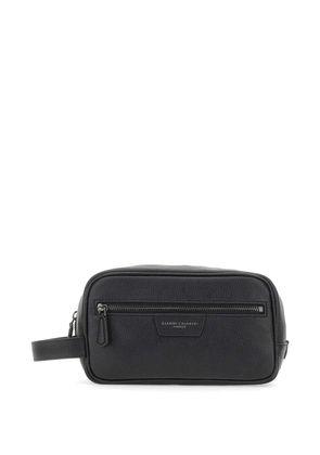 GIANNI CHIARINI Florence logo-patch wash bag - Black