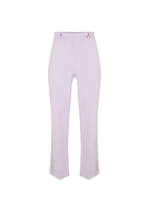 Elisabetta Franchi crepe button trousers - Purple