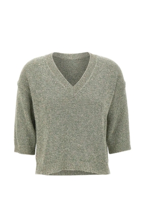 Kangra sequin-embellished V-neck blouse - Green